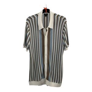 Todd Snyder Cream and Brown Striped Shirt
